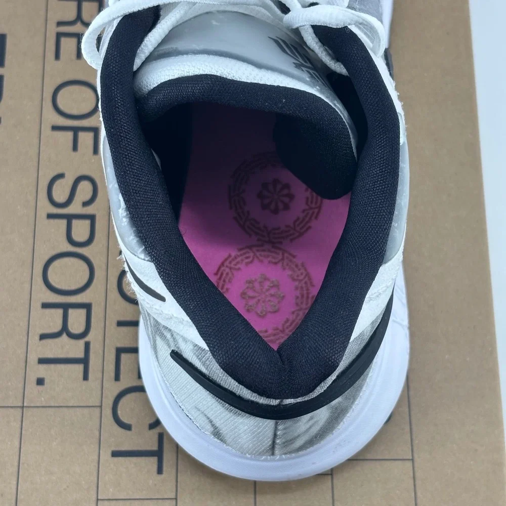 Nike Kyrie Low 5 Mens 13 White Black Marble DJ6012-101 Basketball Sneakers
